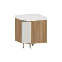 Balcão De Canto Diagonal Com Tampo 1 Porta Diana Luciane Móv Avelã/areia - 1