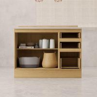 Bancada Ilha Com Tampo 2 Portas E 3 Gavetas Com Rodapé Class Freijó/verde Amalfi - 2