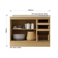 Bancada Ilha Com Tampo 2 Portas E 3 Gavetas Com Rodapé Class Freijó/verde Amalfi - 3