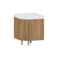 Balcão De Canto Diagonal Com Tampo 1 Porta Diana Luciane Móv Avelã/avelã - 1