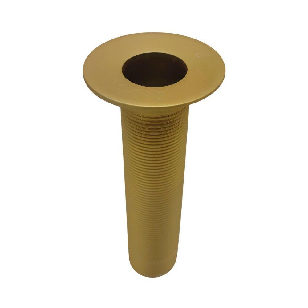 Válvula Escoamento Lavatório Banheiro Longa Para Cuba Sobrepor Dourado Gold Fosco Luxo Metal 7/8 - 5