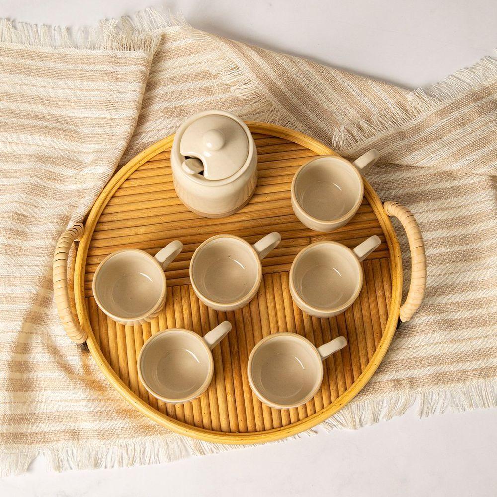 Bandeja Copa E Cia Rattan Circular Com Alça Grande - 3