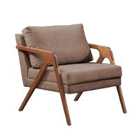 Conjunto - 2 Poltronas Mona Luxo Madeira Maciça Castellar Linho Cappuccino