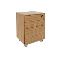 Gaveteiro P- Escritório Me4148 C- 3 Gavetas (1 C- Chave) Amêndoa - Tecno Mobili - 1