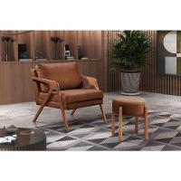 Conjunto - 2 Poltronas Mona Luxo Madeira Maciça Castellar Corino Caramelo - 5