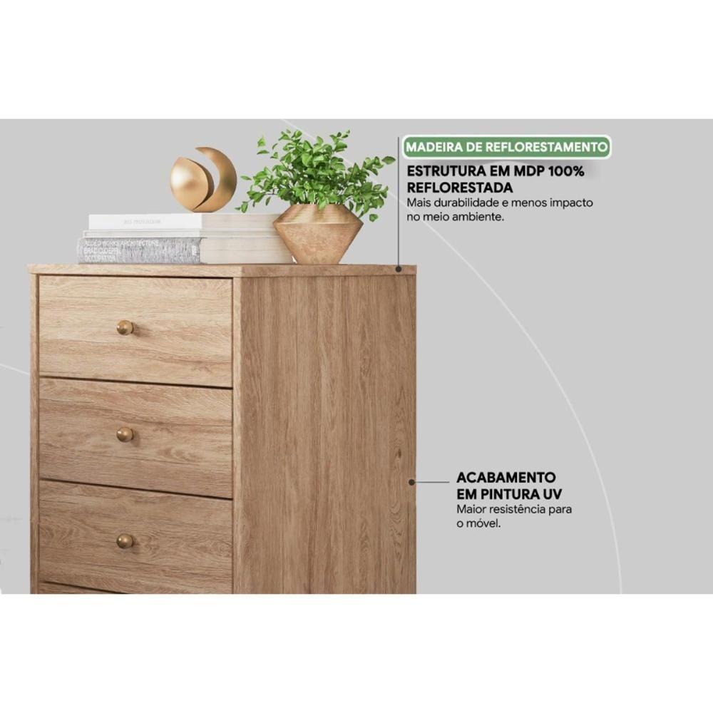 Gaveteiro P- Escritório Presence C- 4 Gavetas Amêndola Touch - Demóbile - 4