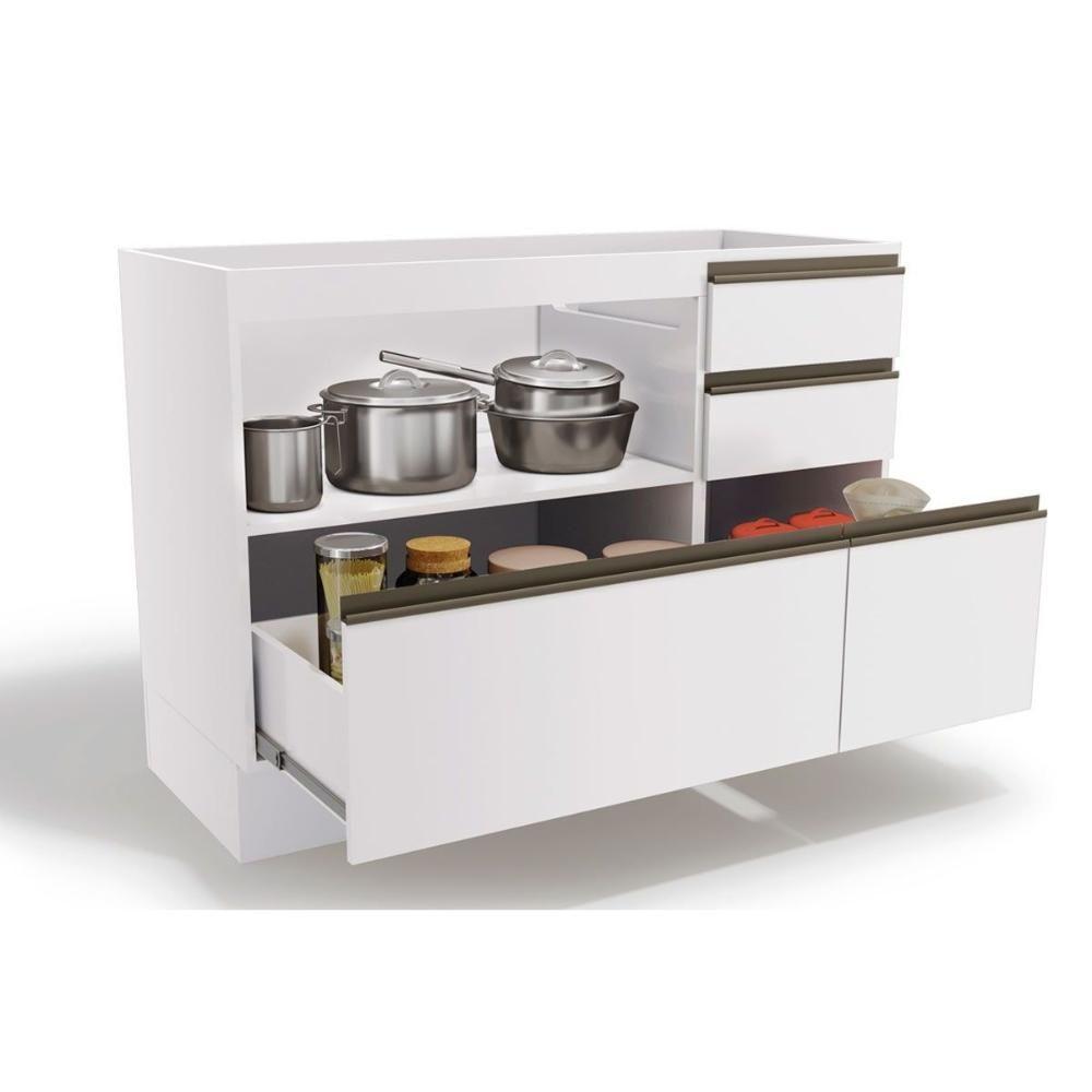 Balcão De Cozinha Maxxi G746 C- 1 Porta E 4 Gavetas S- Tampo 120cm Canela-verde - Kappesberg - 4