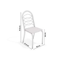 Conjunto: Mesa Sala Jantar Volga C- Tampo De Vidro 95cm E 4 Cadeiras Holanda Cromada - Courano Bege - Kappesberg - 5