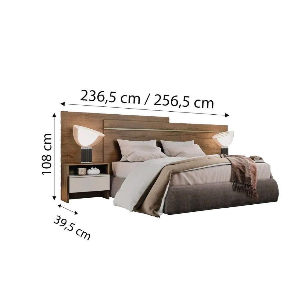 Cabeceira Cama Box Madeirado Casal Prime C- 2 Mesas E 2 Gavetas Cumaru-fendi 25 - Novo Horizonte - 2
