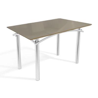 Mesa P- Cozinha Elba Tampo Madeirado C- Vidro 120cm Cromada-freijo Bonze - Kappesberg