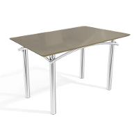Mesa P- Cozinha Elba Tampo Madeirado C- Vidro 120cm Cromada-freijo Bonze - Kappesberg - 1