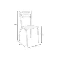 Conjunto: Mesa De Cozinha Volga C- Tampo De Vidro 95cm E 4 Cadeiras Portugal Niquel - Courano Marrom - Kappesberg - 3