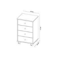 Mesa Cabeceira Presence C- 4 Gavetas Amêndola Touch - Demóbile - 10