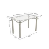 Conjunto: Mesa De Cozinha Elba C- Tampo De Vidro 120cm E 4 Cadeiras Portugal Niquel - Courano Bege - Kappesberg - 3