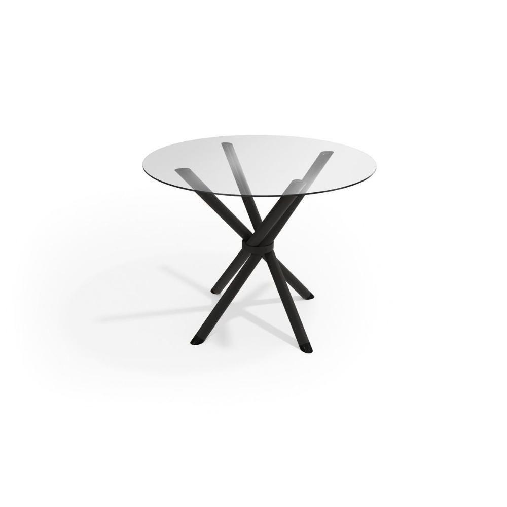 Mesa P- Cozinha Volga C- Tampo De Vidro Redondo 95cm Preto - Kappesberg - 1