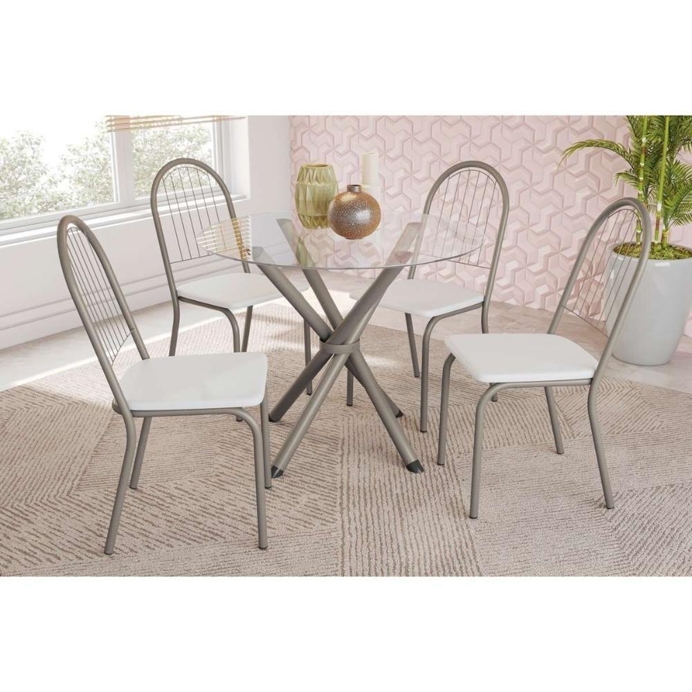 Mesa P- Cozinha Volga C- Tampo De Vidro Redondo 95cm Preto - Kappesberg - 6