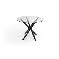 Mesa P- Cozinha Volga C- Tampo De Vidro Redondo 95cm Preto - Kappesberg - 1