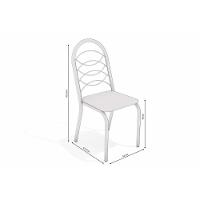 Conjunto: Mesa Sala Jantar Elba C- Tampo De Vidro 120cm E 6 Cadeiras Holanda Niquel - Courano Branco - Kappesberg - 5