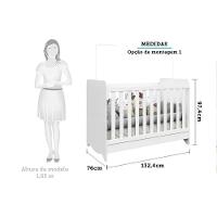 Berço Infantil Ben 3 Em 1 Branco - Peroba - 5