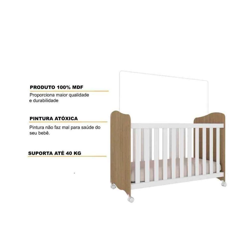 Berço Infantil Uli Branco-amendoa - Peroba - 2