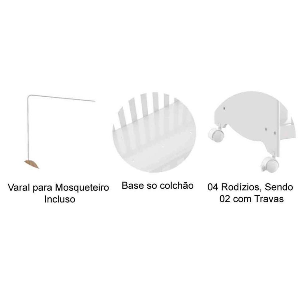 Berço Infantil Uli Branco-amendoa - Peroba - 4