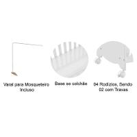 Berço Infantil Uli Branco-amendoa - Peroba