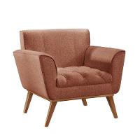 Conjunto - 2 Poltronas Lise Luxo Madeira Maciça Castellar Linho Terracota