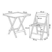 Conjunto Mesa Dobrável 70x70 Tampo Mdf E 02 Cadeiras Dobrável Retrátil Imbuia-Preto - 6