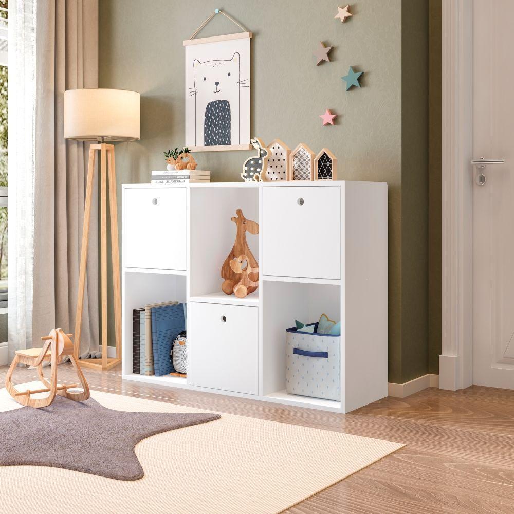 Estante Organizadora Mia Com 3 Nichos E 3 Caixas Removíveis Branco - 1