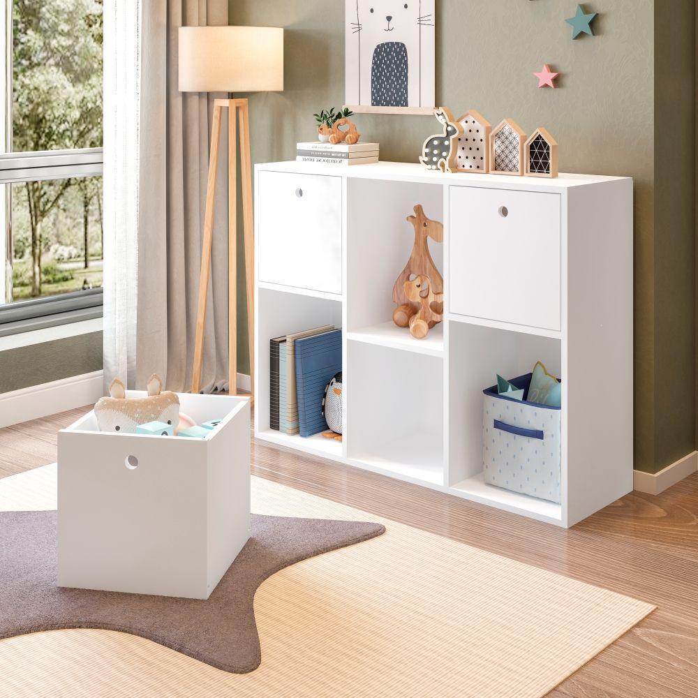 Estante Organizadora Mia Com 3 Nichos E 3 Caixas Removíveis Branco - 5