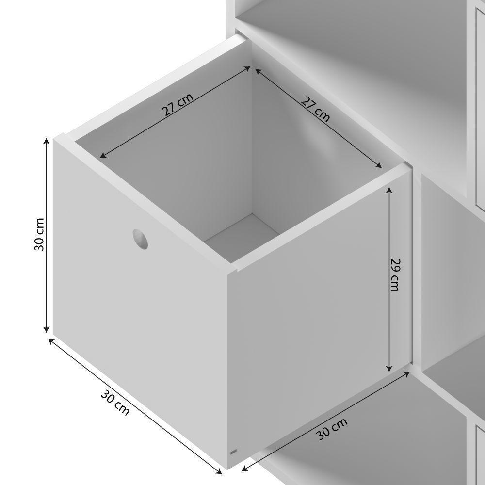 Estante Organizadora Mia Com 3 Nichos E 3 Caixas Removíveis Branco - 10