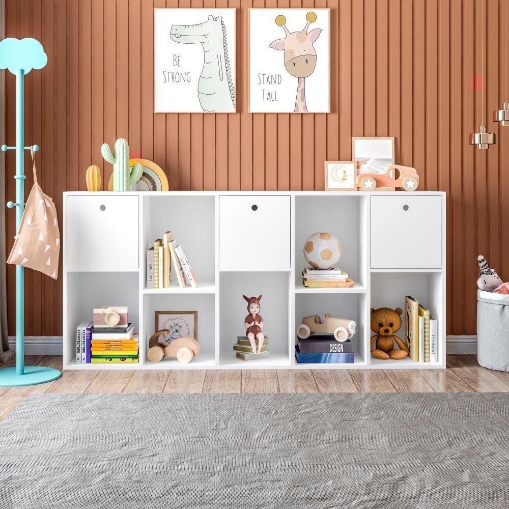 Estante Organizadora Maia Com 7 Nichos E 3 Caixas Removíveis Branco - 1