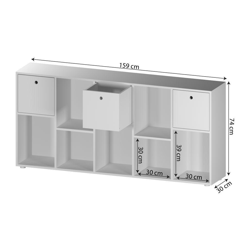 Estante Organizadora Maia Com 7 Nichos E 3 Caixas Removíveis Branco - 5