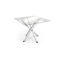 Mesa P- Cozinha Volga C- Tampo De Vidro Quadrado 90cm Cromada - Kappesberg - 1