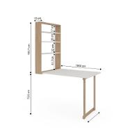 Mesa De Parede Para Cozinha Com Prateleiras Branco-amadeirado - 3