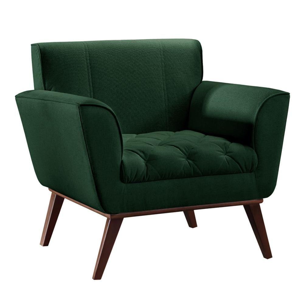 Conjunto - 2 Poltronas Lise Luxo Madeira Maciça Castellar Veludo Verde - 4