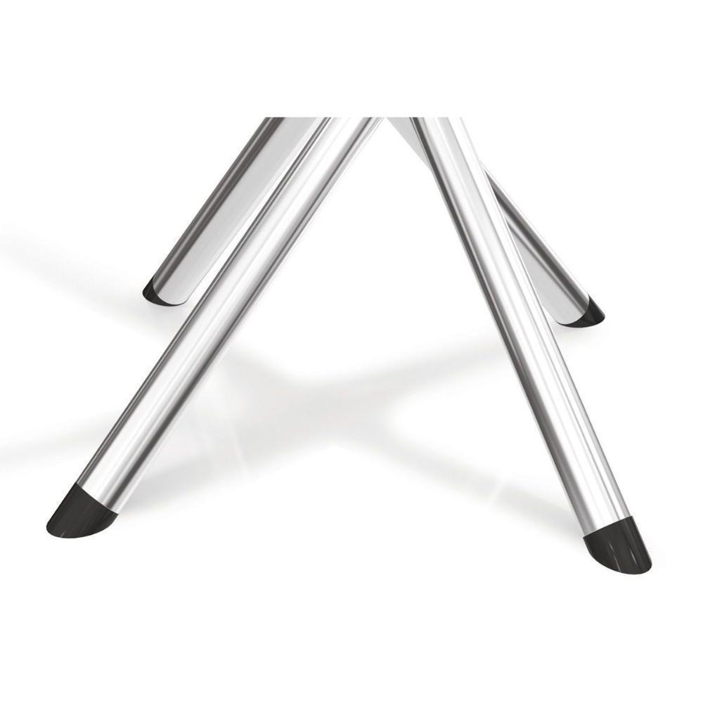 Conjunto: Mesa De Cozinha Volga C- Tampo De Vidro 95cm E 4 Cadeiras Zaria Cromada - Boucle Cinza - Kappesberg - 7