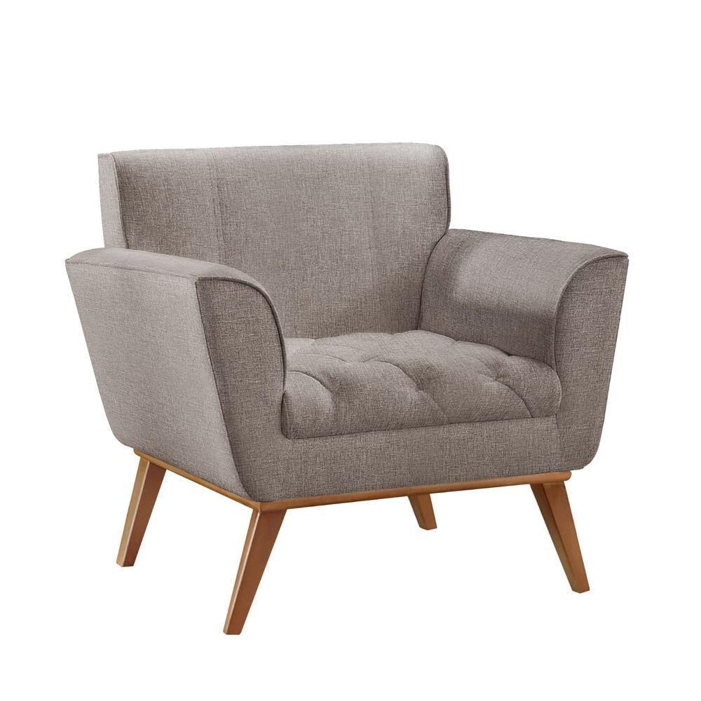 Conjunto - 2 Poltronas Lise Luxo Madeira Maciça Castellar Linho Cappuccino - 4