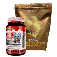 Kit Dimethylex Termogênico + Whey Protein 900g 100% Puro Sabor Sorvete De Baunilha - 1