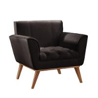 Conjunto - 2 Poltronas Lise Luxo Madeira Maciça Castellar Corino Preto