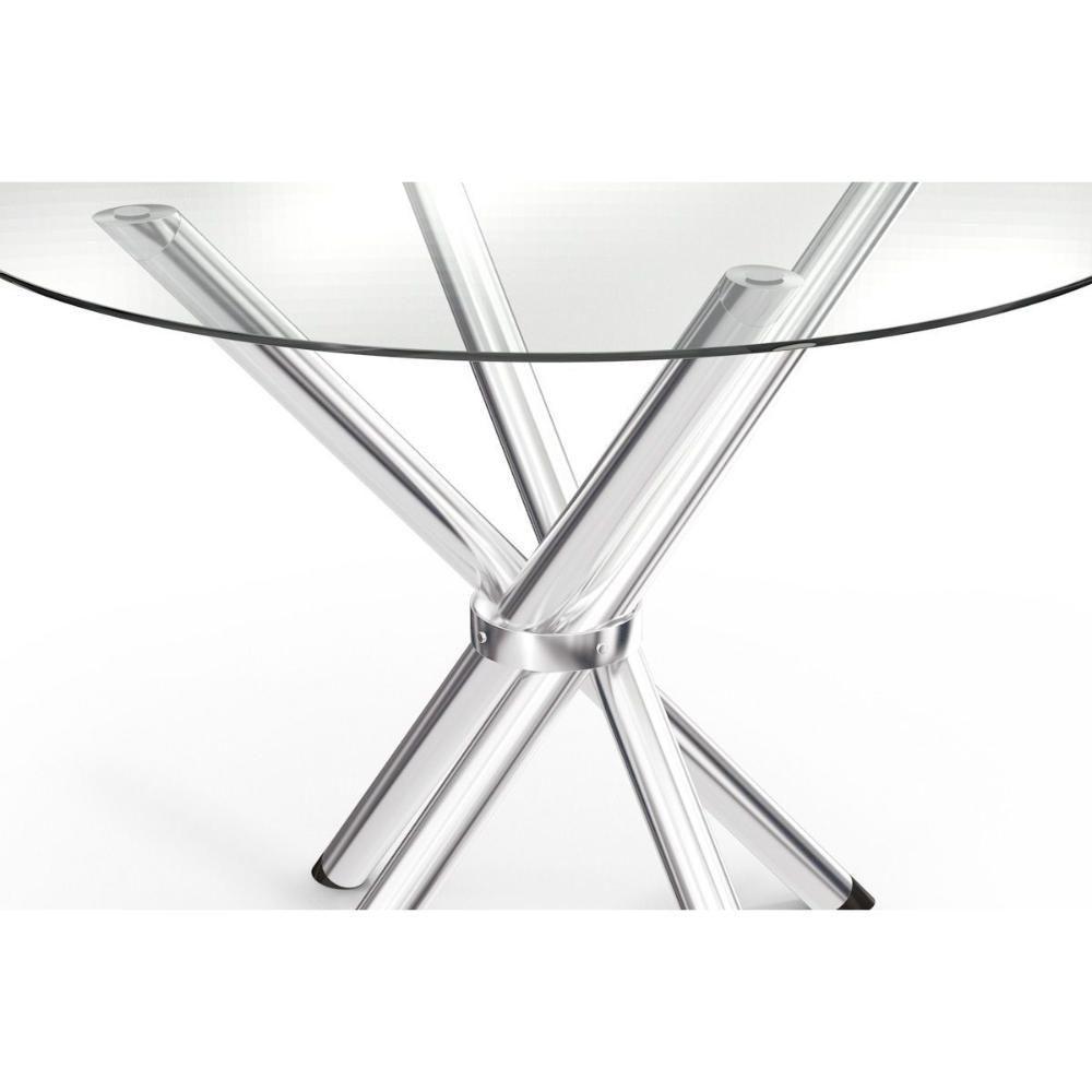 Mesa P- Cozinha Volga C- Tampo De Vidro Redondo 95cm Cromada - Kappesberg - 4