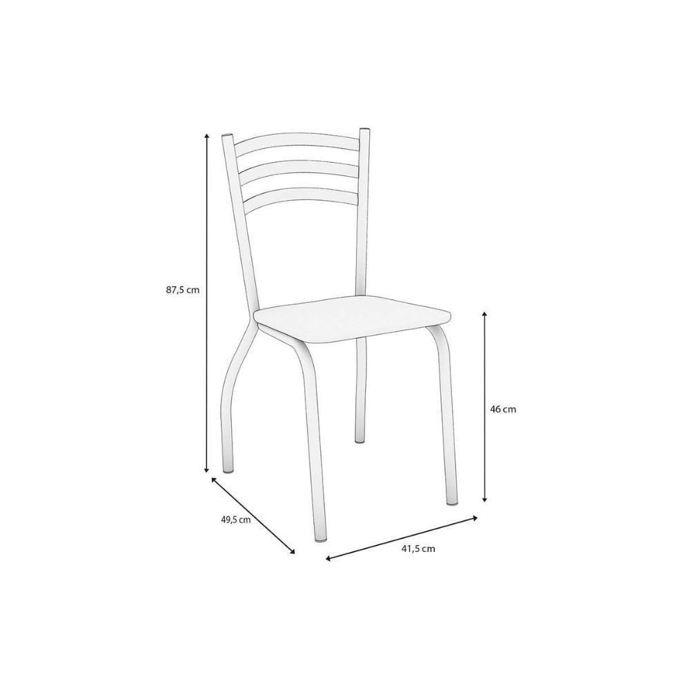 Conjunto: Mesa De Cozinha Volga C- Tampo De Vidro 95cm E 4 Cadeiras Portugal Niquel - Courano Branco - Kappesberg - 3