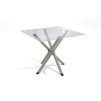 Mesa P- Cozinha Volga C- Tampo De Vidro Quadrado 90cm Niquel - Kappesberg - 1