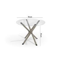 Conjunto: Mesa De Cozinha Volga C- Tampo De Vidro 95cm E 4 Cadeiras Amsterdã Niquel - Courano Bege - Kappesberg - 3