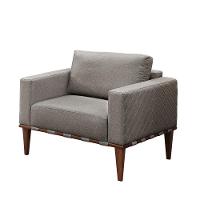 Conjunto - 2 Poltronas Bella Luxo Madeira Maciça Castellar Linho Cappuccino