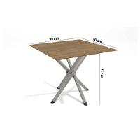 Conjunto: Mesa Sala Jantar Volga C- Tampo De Madeira 90cm E 4 Cadeiras Portugal Niquel-nogueira - Bege - Kappesberg - 3