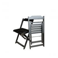 Conjunto Mesa Dobrável 70x70 Tampo Mdf E 02 Cadeiras Dobrável Retrátil Preto - 3