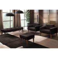 Conjunto - 2 Poltronas Bella Luxo Madeira Maciça Castellar Corino Preto - 5