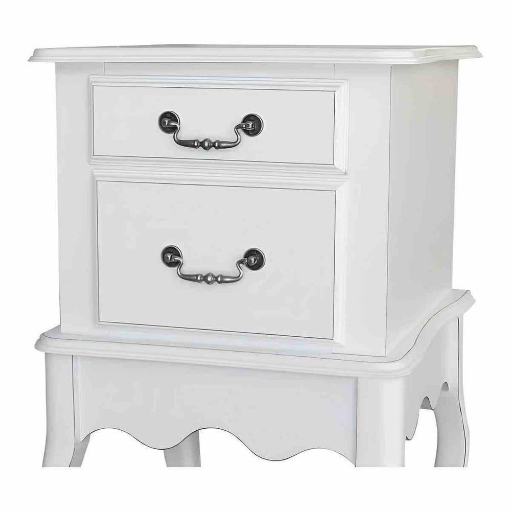 Mesa De Cabeceira Clássica Com Pés Luiz Xv - Branco Laca - 3