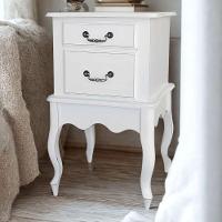 Mesa De Cabeceira Clássica Com Pés Luiz Xv - Branco Laca - 1